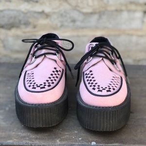 TUK PINK SUEDE VIVA MONDO CREEPERS.
